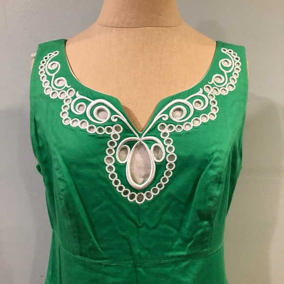 Lilly Pulitzer Green Embroidered Dolly Shift Dress - Picture 2 of 5